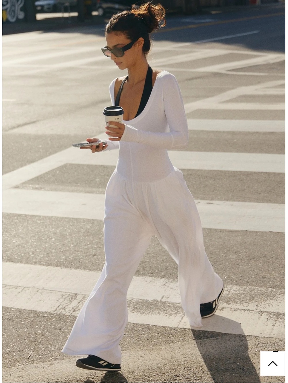 Hot shot wide leg long sleeve jumpsuit